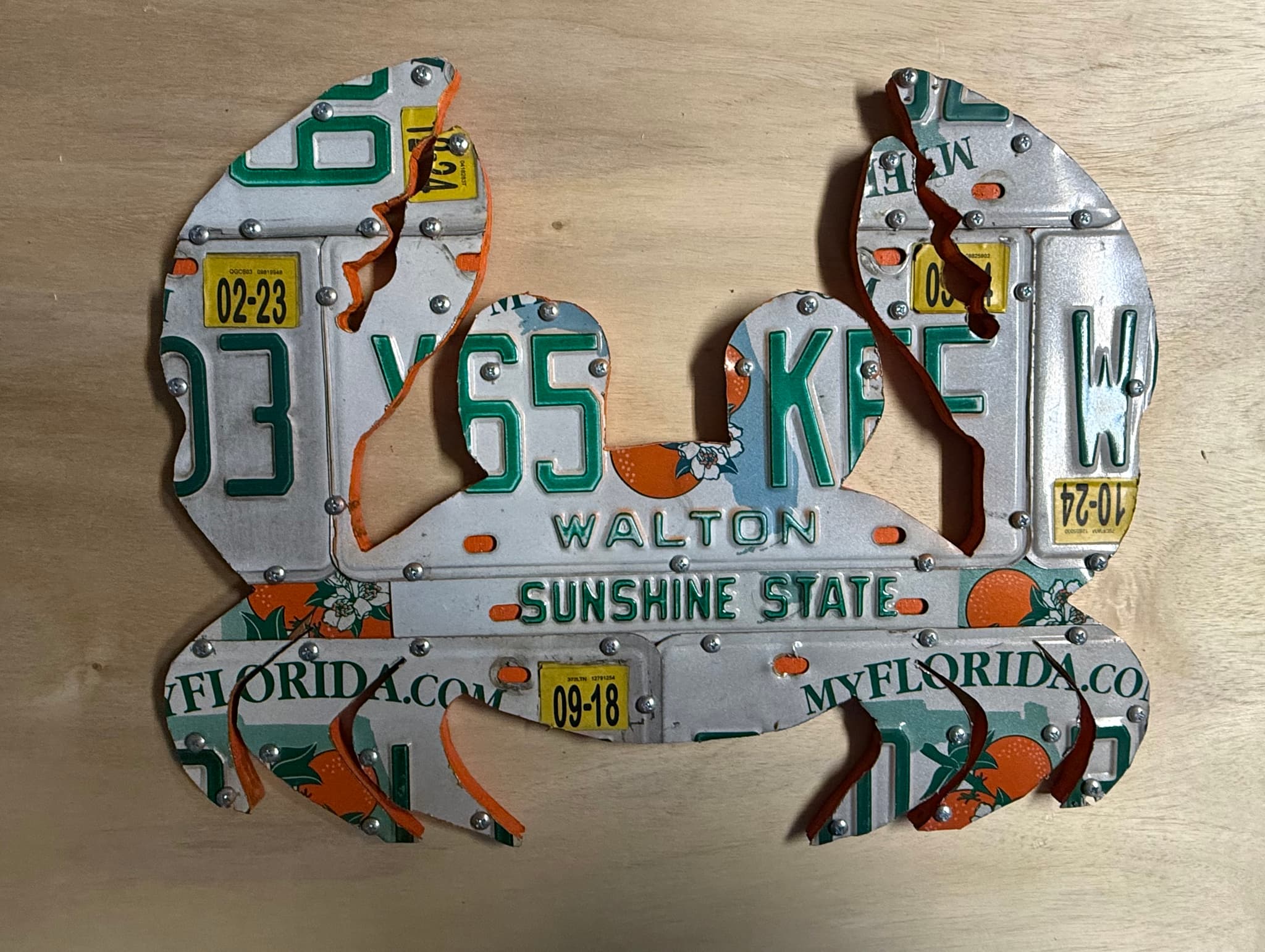 Crab License Plate Sign