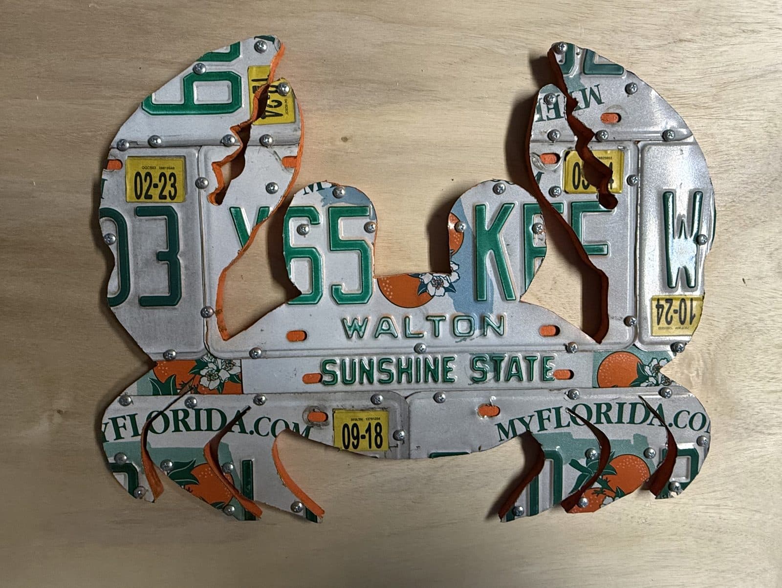 Crab License Plate Sign