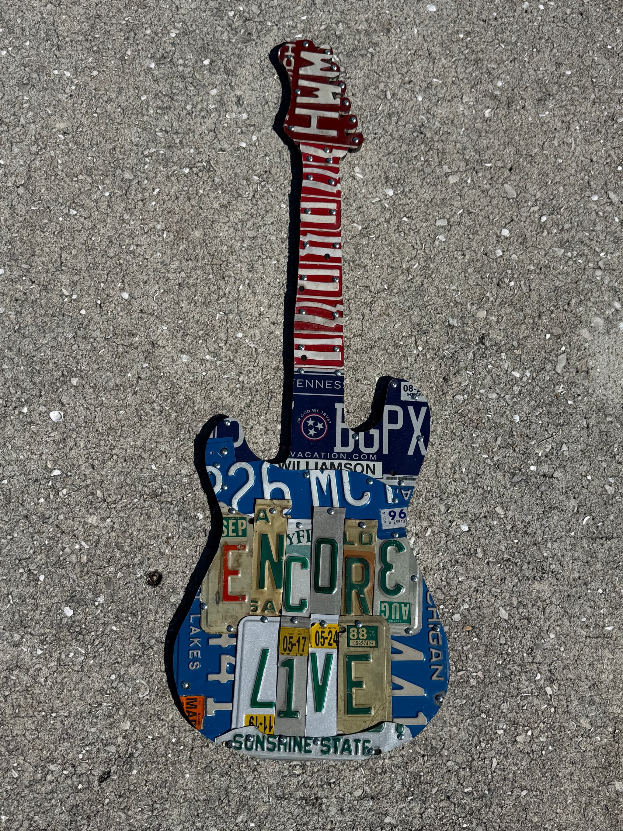 Electric Guitar License Plate Art