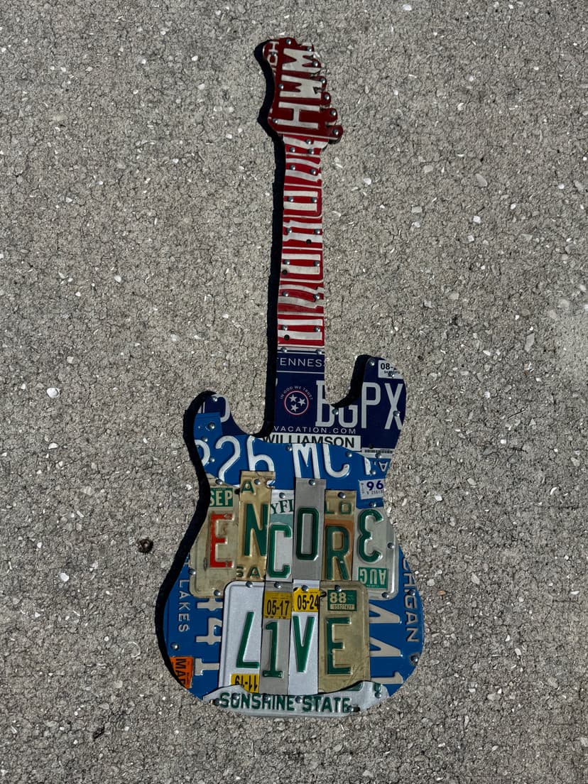 Guitar License Plate Art