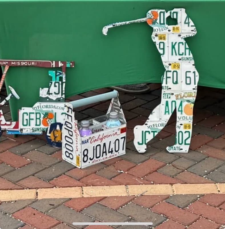 Golfer License Plate Art