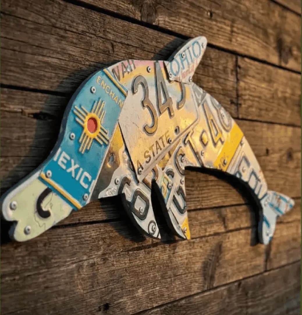 Dolphin License Plate Wall Art