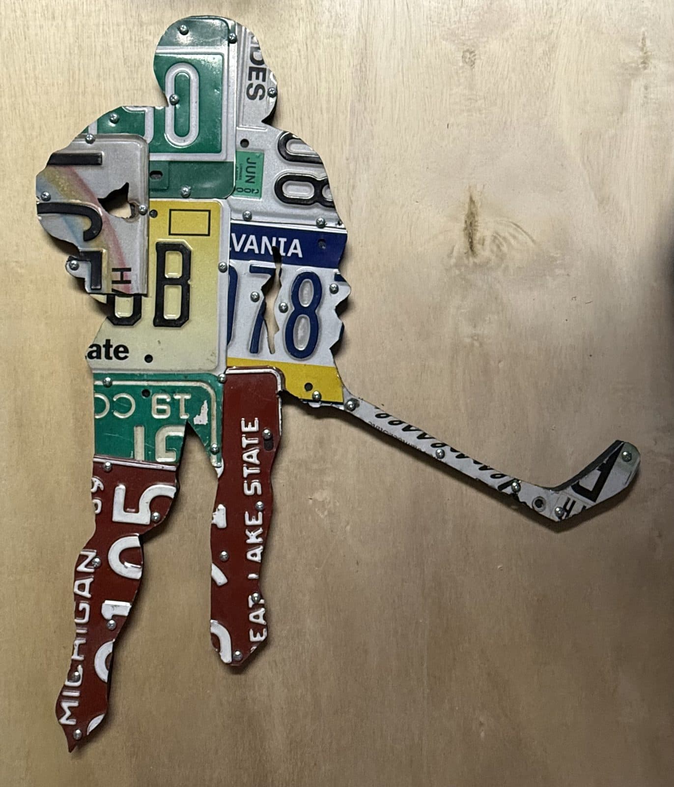 Hockey Player License Plate Art