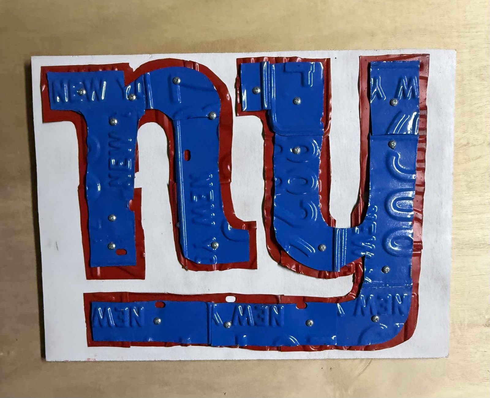 New York Giants License Plate Art